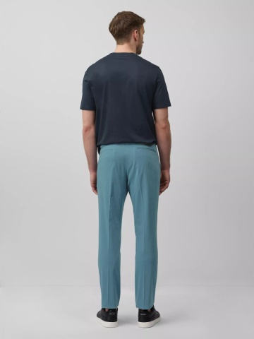 s.Oliver BLACK LABEL Pantaloni costum barbati, cu talie medie si croiala Slim fit, Turcoaz - Img 5
