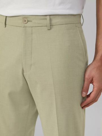 s.Oliver BLACK LABEL Pantaloni costum barbati, Slim fit, Verde masliniu - Img 3