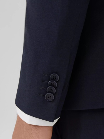 s.Oliver BLACK LABEL, Sacou elegant barbati, croiala Slim fit, Bleumarin inchis - Img 4