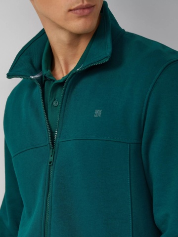 s.Oliver Bluza barbati cu guler inalt si fermoar, Regular fit, Verde - Img 3