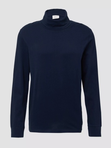 s.Oliver Bluza barbati, cu guler si croiala Regular Fit, Bleumarin inchis - Img 6