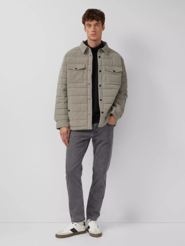s.Oliver Bluza barbati, cu guler si croiala Regular Fit, Negru - Img 4