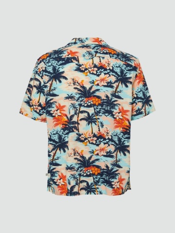 s.Oliver Camasa barbati cu maneca scurta si imprimeu tropical, Regular fit, Multicolor - Img 8