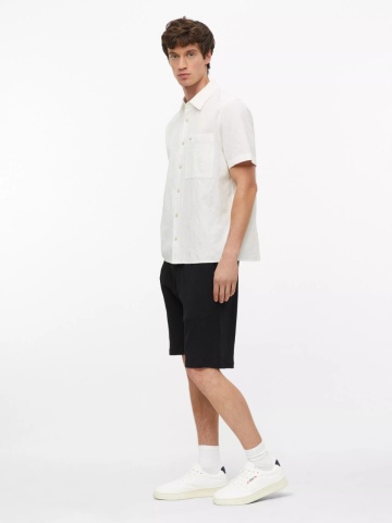 s.Oliver Camasa barbati cu model, din bumbac, Relaxed fit, Alb - Img 2