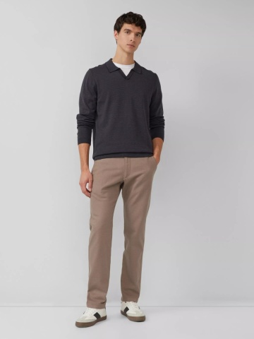 s.Oliver Pulover barbati cu guler polo, din bumbac, Regular fit, Negru - Img 4