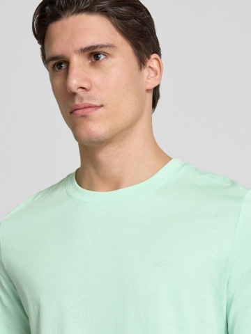 s.Oliver Tricou barbati cu croiala Regular fit, din bumbac, Verde menta - Img 3