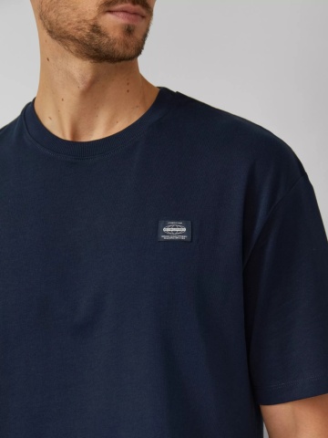 s.Oliver Tricou barbati, din jerseu gros de bumbac, Modern fit, Bleumarin inchis - Img 3