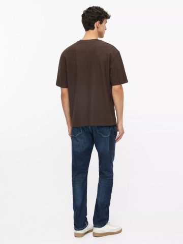 s.Oliver Tricou barbati, la baza gatului, din bumbac, Relaxed Fit, Maro inchis - Img 6
