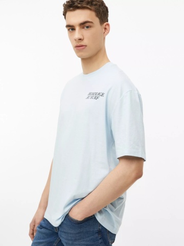s.Oliver Tricou la baza gatului, barbati, cu imprimeu, Modern Fit, Albastru deschis - Img 3
