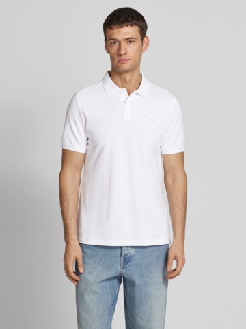 s.Oliver Tricou polo barbati, din 100% bumbac, cu logo, Alb