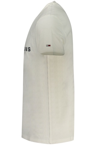 Tommy Jeans Tricou signature barbati, cu imprimeu pe centru, Regular Fit, Alb - Img 3
