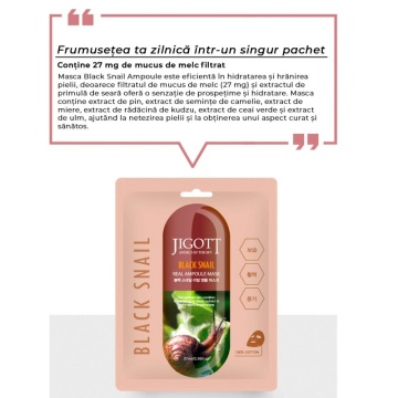 Mască Black Snail Real Ampoule 27ml - Jigott - Img 2