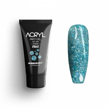 Acryl Pro Gel 2M Hema Free Flakes and Glitter Turquoise