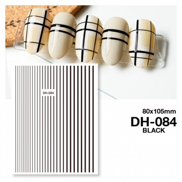 Matrita unghii autocolanta DH-084 - linii Black