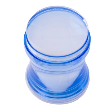 Stampila si raclete pentru unghii 2M Big Flat - Clear Blue - Img 2