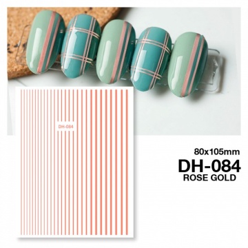Matrita unghii autocolanta DH-084 - linii Rose Gold