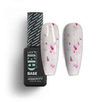Oja Semi GELlack 2M Hema Free Milky Rubber Base with Flakes Nr. 02