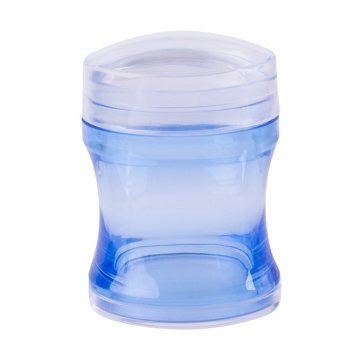 Stampila si raclete pentru unghii 2M Big Flat - Clear Blue - Img 3