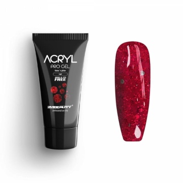 Acryl Pro Gel 2M Hema Free Flakes and Glitter Red