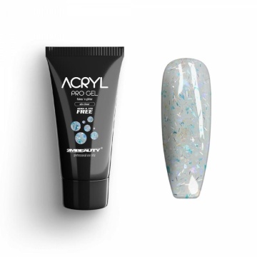 Acryl Pro Gel 2M Hema Free Flakes and Glitter AB Clear