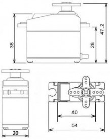 Servomotor MG995 360 de grade