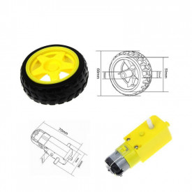 Motor DC 3V-6V 1:48 cu Roata 65mm