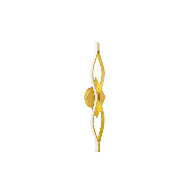 Aplica de perete LED Bramis, design ondulat, 16W, 58cm, lumina neutra (4000 K), aurie, Masterled