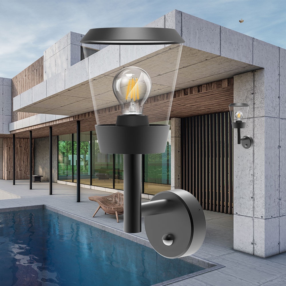 Aplica exterior cu senzor de miscare, E27 , IP54, IK08, aluminiu, gri, Braytron - imagine 2