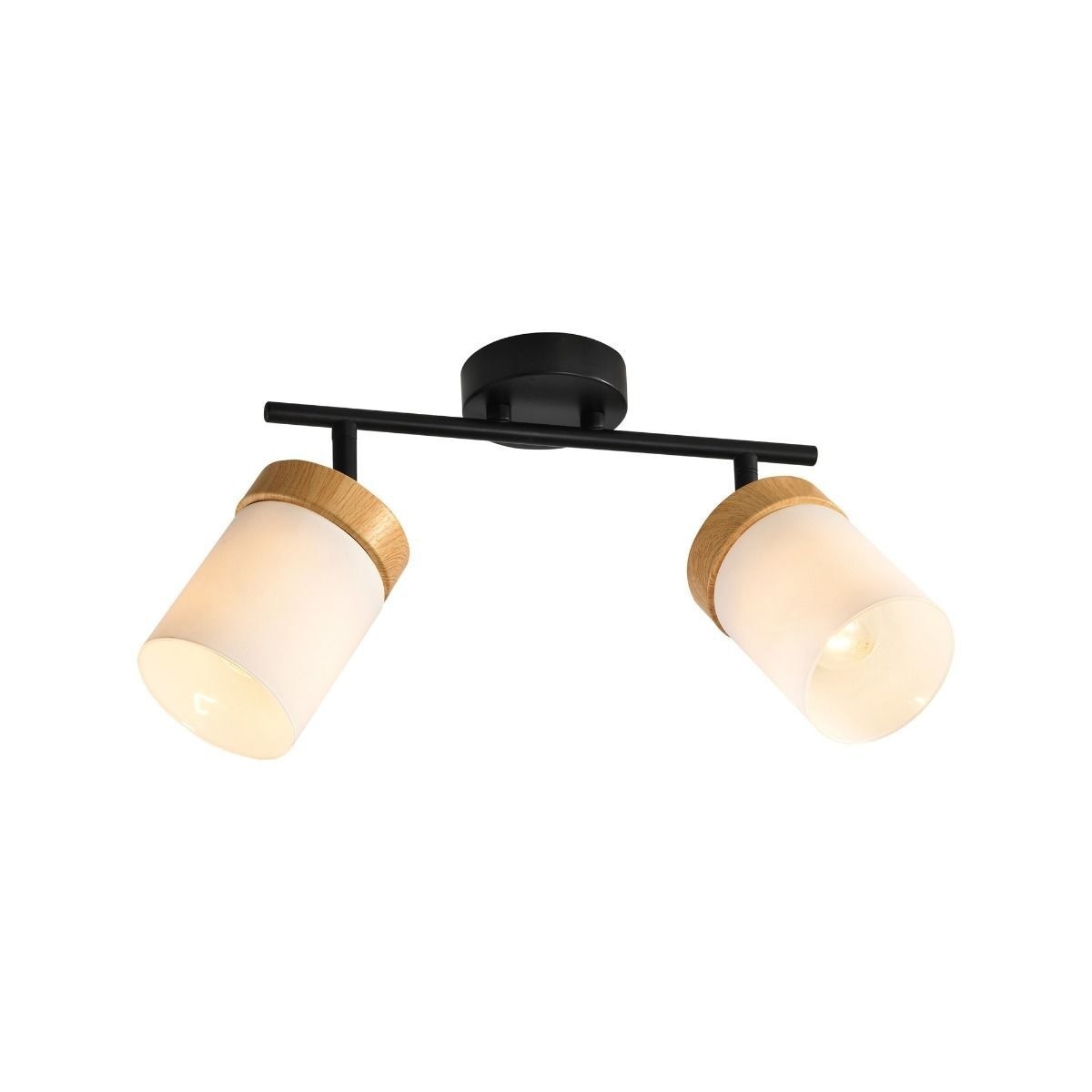 Aplica Frosted AP2, 2xE27, neagra, lemn, Klausen