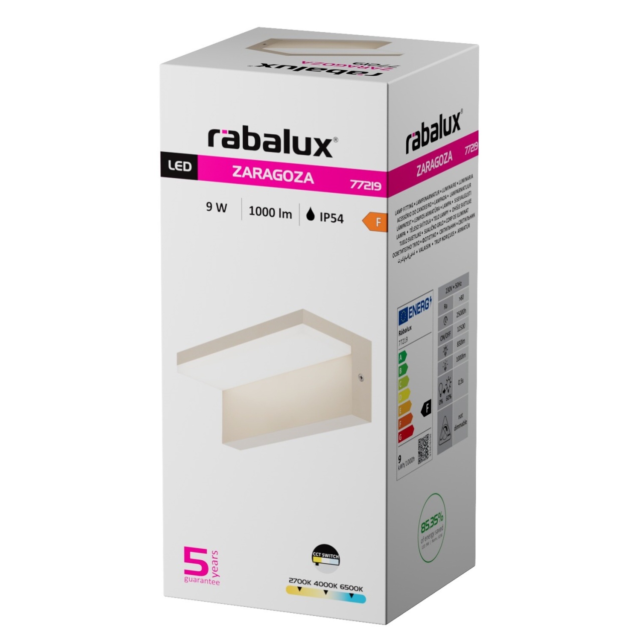 Aplica LED exterior Zaragoza, 9W, 830 lm, lumina calda/neutra/rece, IP54, gri-bej, Rabalux - Imagine 6