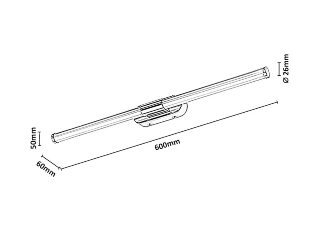 Aplica LED pentru baie Tenebra, 8W, 1000 lm, lumina neutra (4000 K), IP44, crom, Rabalux