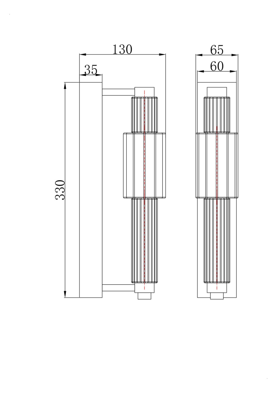 Aplica LED Verticale MOD308WL-L9CG3K, 8W, 800lm, lumina calda, IP20, crom+cognac, Maytoni