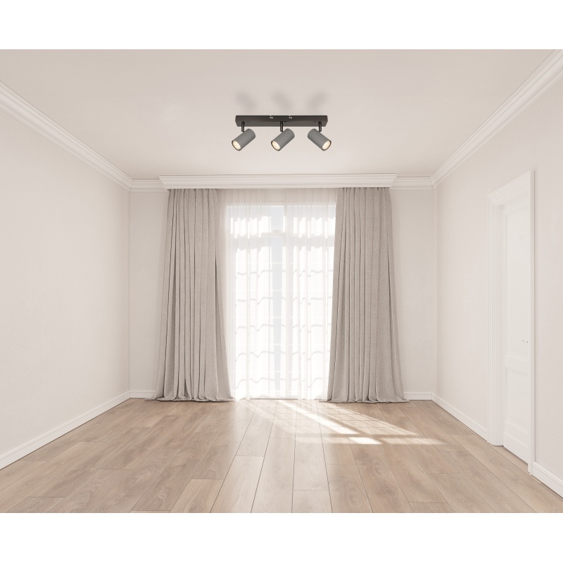 Aplica Robby 3xGU10, metal negru-crom si gri mat, Globo Lighting