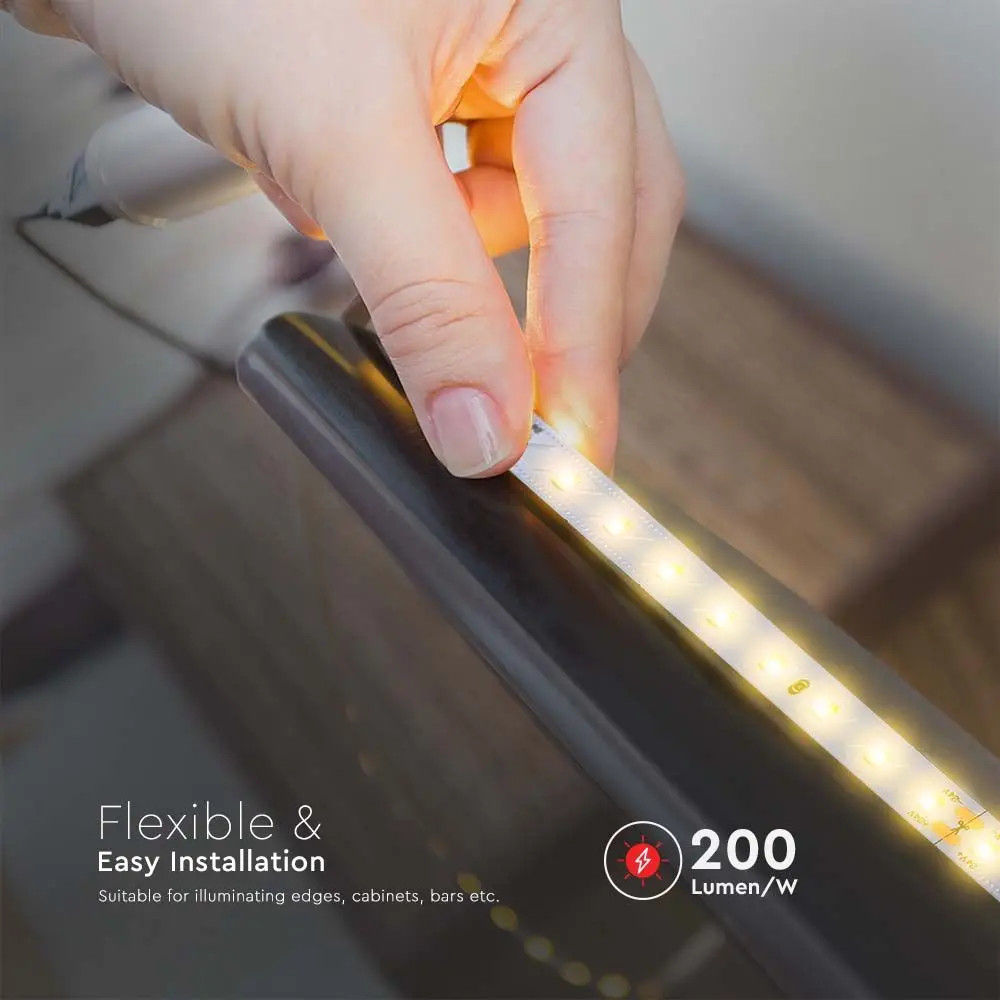 Banda led SMD 2835 V-TAC, lumina neutra(4000K), 4W/m,800 lm/m, 90 leduri/m, 24V, IP20 - imagine 5