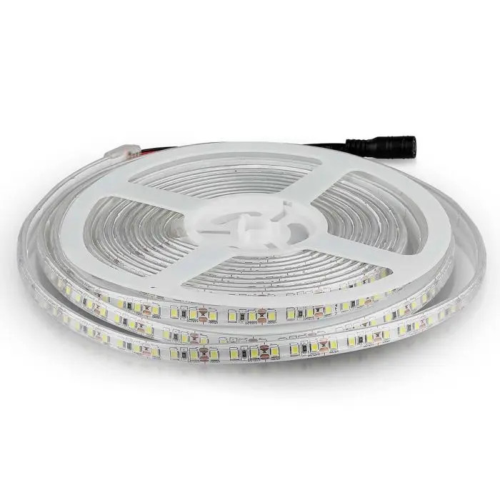 Banda led SMD 3528 V-TAC, lumina calda(3000K), 8W/m, 800lm/m, 120 leduri/m, 12V, IP65