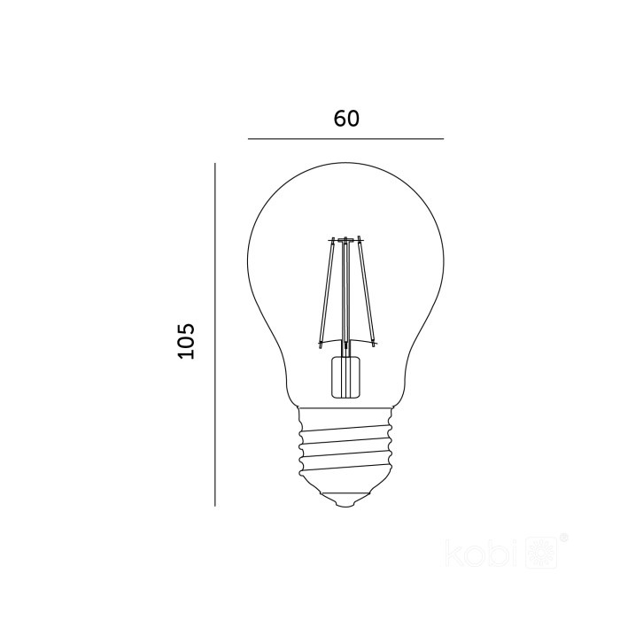Bec LED 12W(100W) Kobi, E27, 1521 lm, lumina neutra(4000K), stil vintage, clasa energetica E - imagine 2