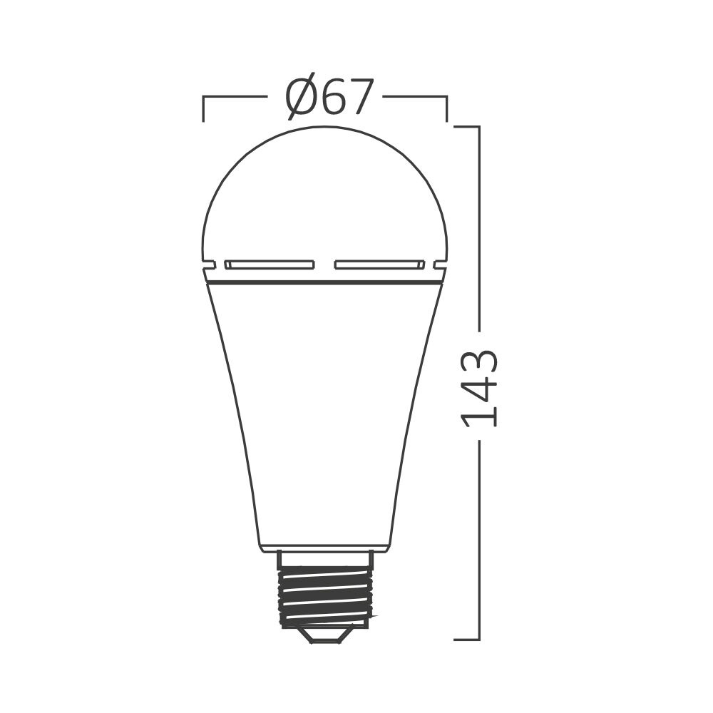 Bec led cu acumulator 10W(60W) Braytron, A60, E27, 806 lm, lumina rece (6500K) - 2 | YEO