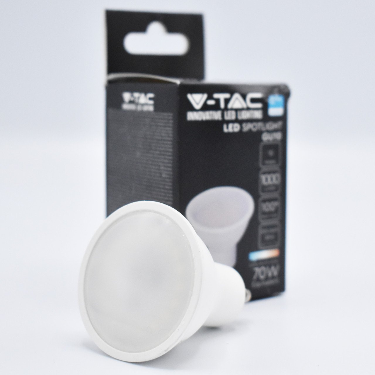 Bec led GU10 10W (70W) cip Samsung, 1000 lm, 100 grade, lumina rece (6400K), V-TAC - 1 | YEO