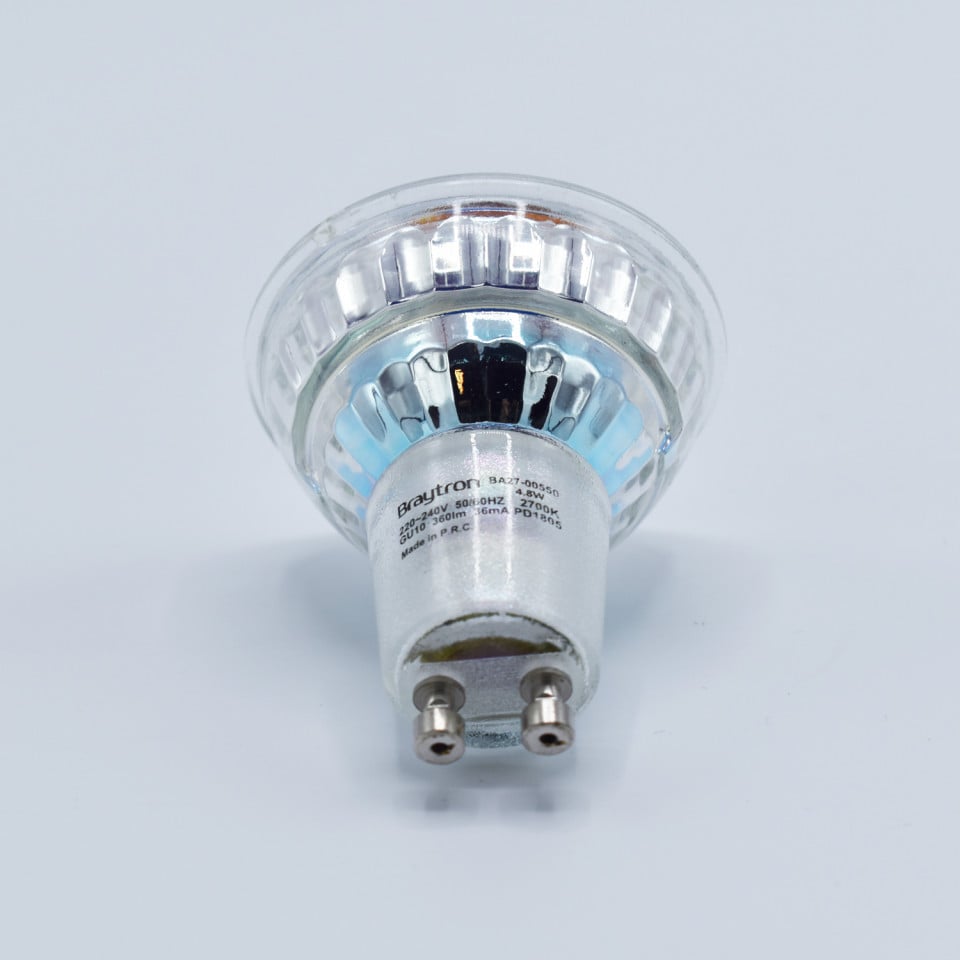 Bec led GU10 4.8W (50W), 350lm, 38 grade, lumina calda (2700K), semitransparent, Braytron