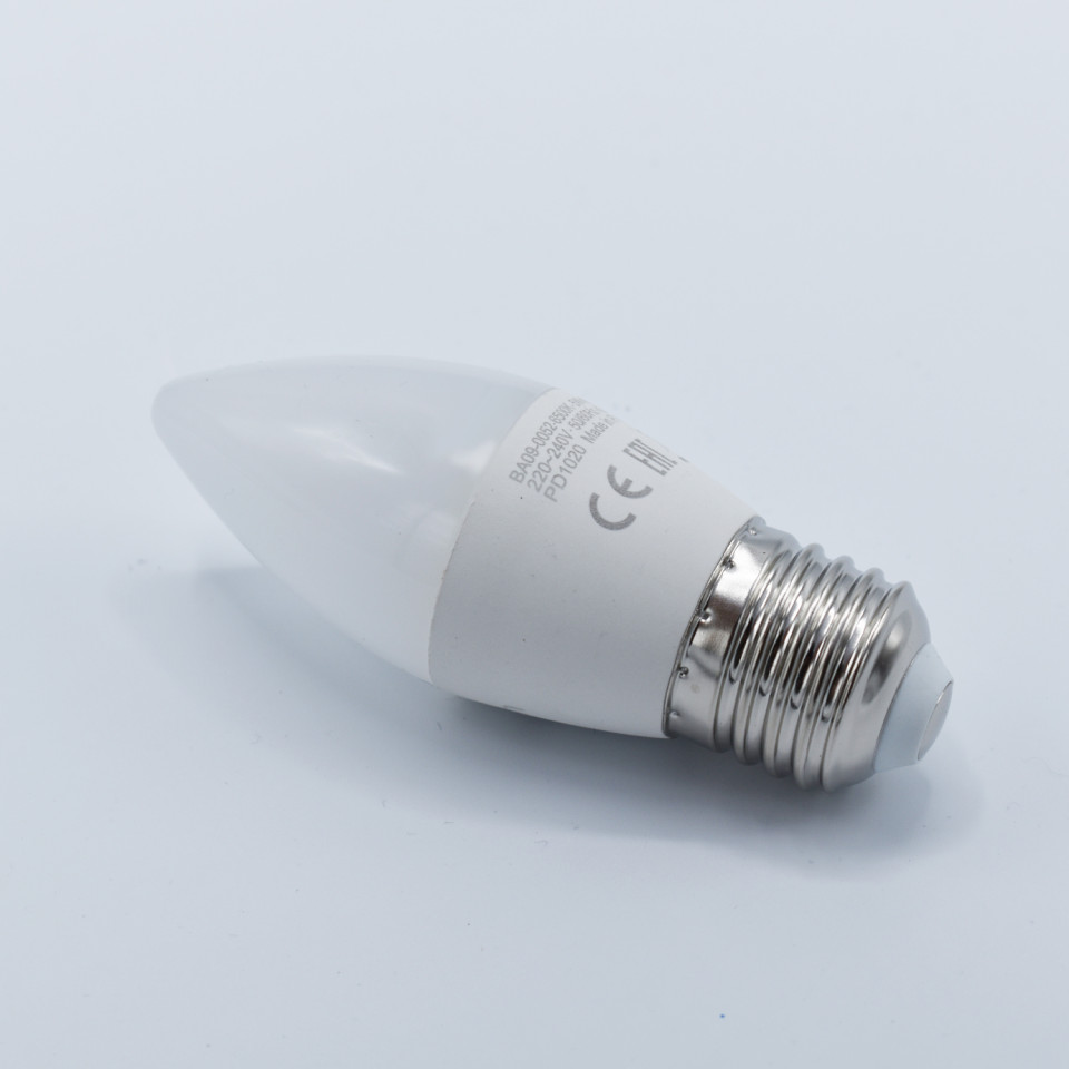 Bec LED lumanare 5W(35W) Braytron, C37, E27, 450 lm, lumina rece (6500 K), clasa energetica F - 3 | YEO