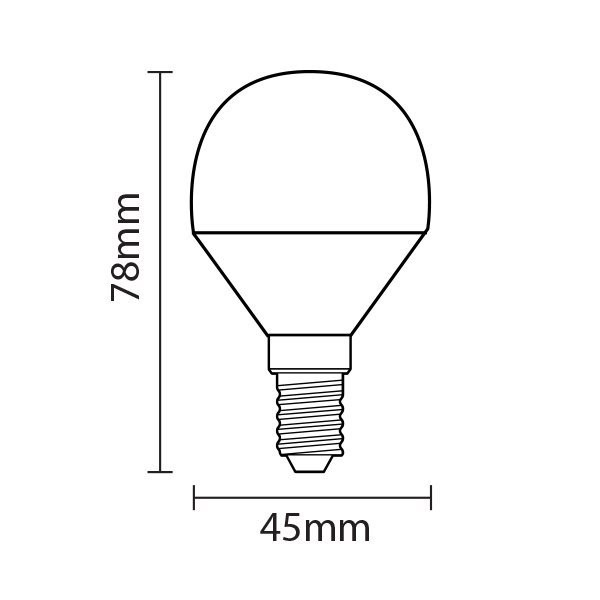 Bec led sferic 6W (35W), E14, G45, 480lm, lumina rece(6000K), opal, Optonica - 1 | YEO