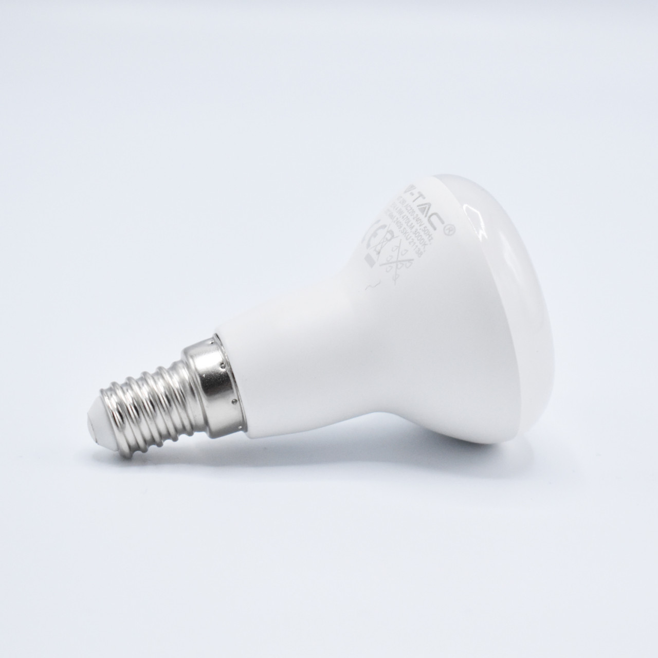 Bec LED V-TAC, 4.8W(40W), R50, E14, 470 lm, lumina calda (3000K), opal, clasa energetica F - 3 | YEO