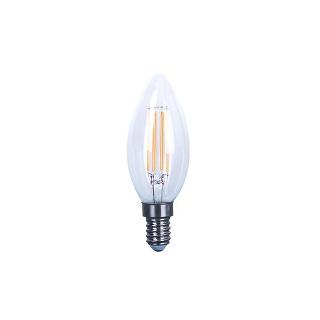 Bec led Vintage lumanare filament 8W (60W), E14, C37, 880lm, lumina neutra(4000K), clar, Masterled