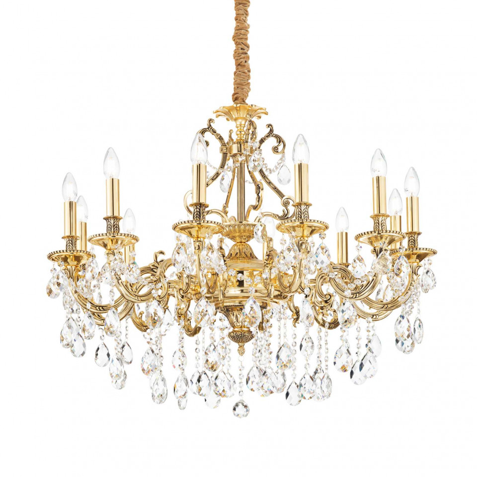 Candelabru Gioconda 164960, 12xE14, auriu+transparent, IP20, Ideal Lux