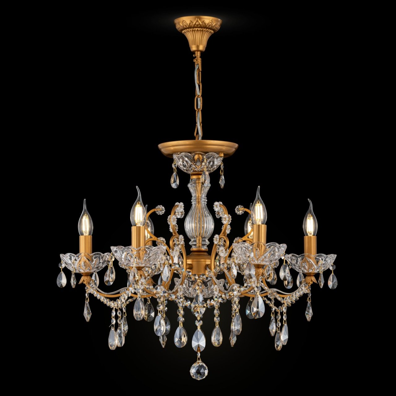 Candelabru Sevilla DIA004-06-G, 6xE14, auriu+transparent, IP20, Maytoni - 2 | YEO