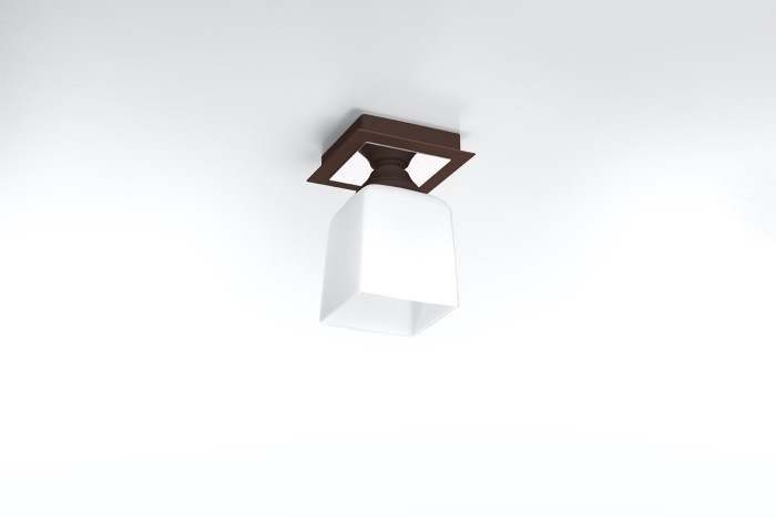 Corp de iluminat plafon IBIZA Wenge, design minimalist-clasic, 1 dulie E14 - 1 | YEO