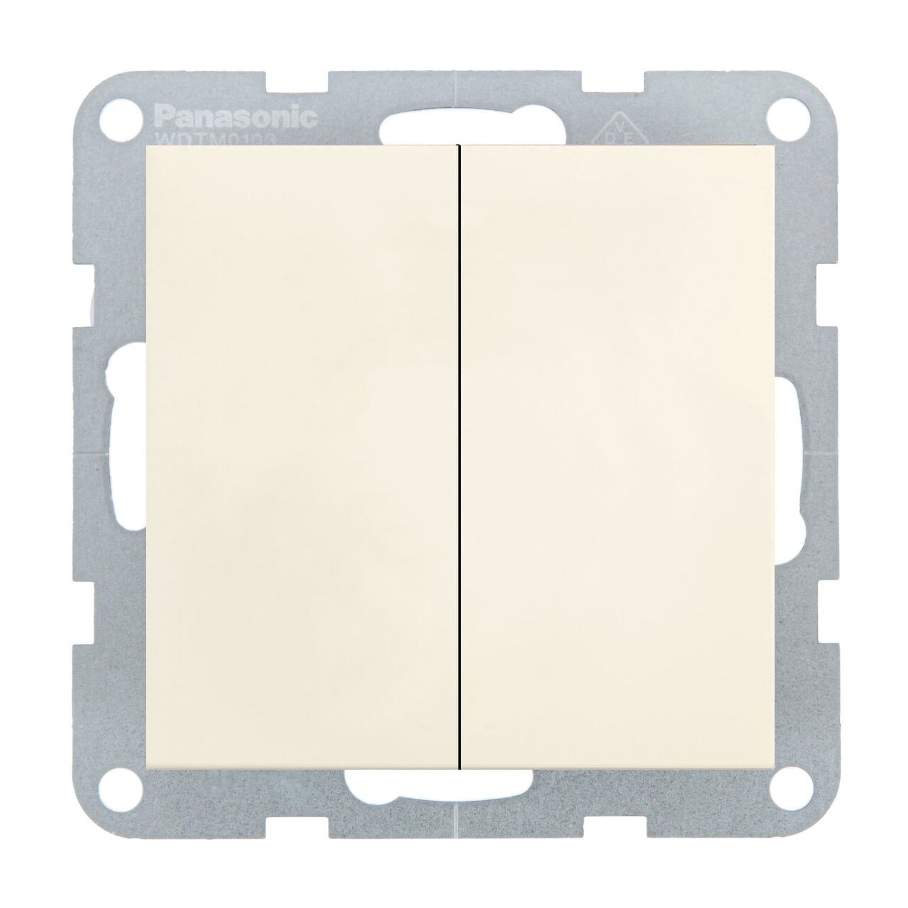 Intrerupator dublu 10A, IP20, Bej, Panasonic Karre Plus 55