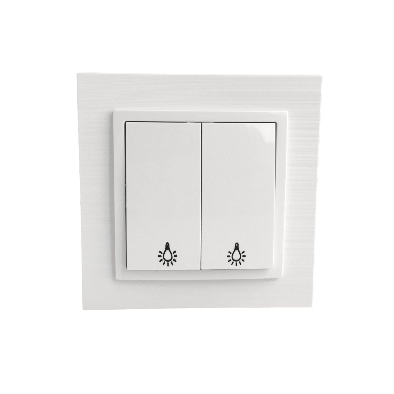 Intrerupator dublu cu revenire, alb, 10A, Olbia Titan - imagine 2