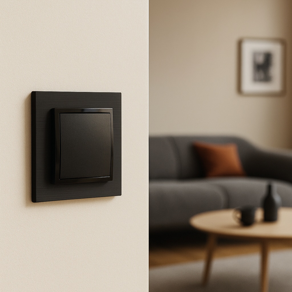 Intrerupator simplu, negru, 10A, Olbia Titan - imagine 4