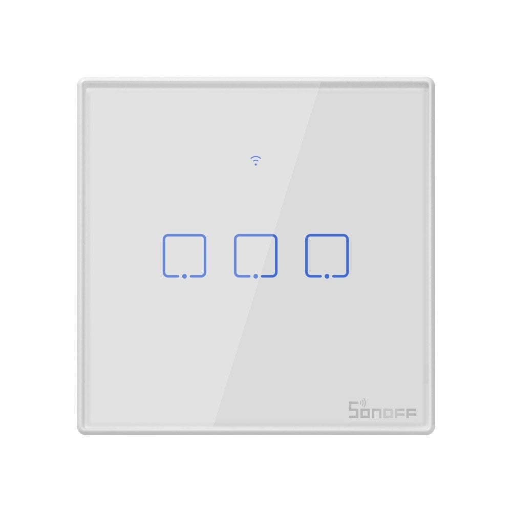 Întrerupător Tactil WiFi + RF 433MHz Sonoff T2 EU TX (3 canale) - 1 | YEO